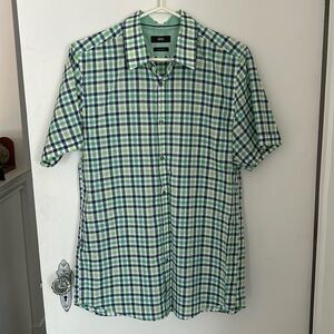 HUGO BOSS Regular Fit Short Sleeve Plaid Men's Shirt